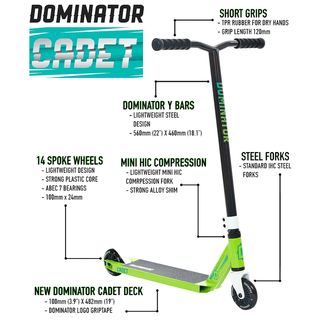 Dominator Cadet Complete Scooter - Green / Black