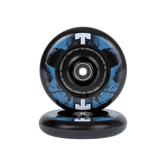 Tilt Durare Scooters Wheels - 120mm - Skulls Blue - Pair