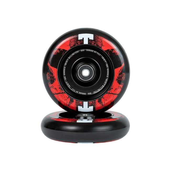 Tilt Durare Scooters Wheels - 110mm - Skulls Red - Pair