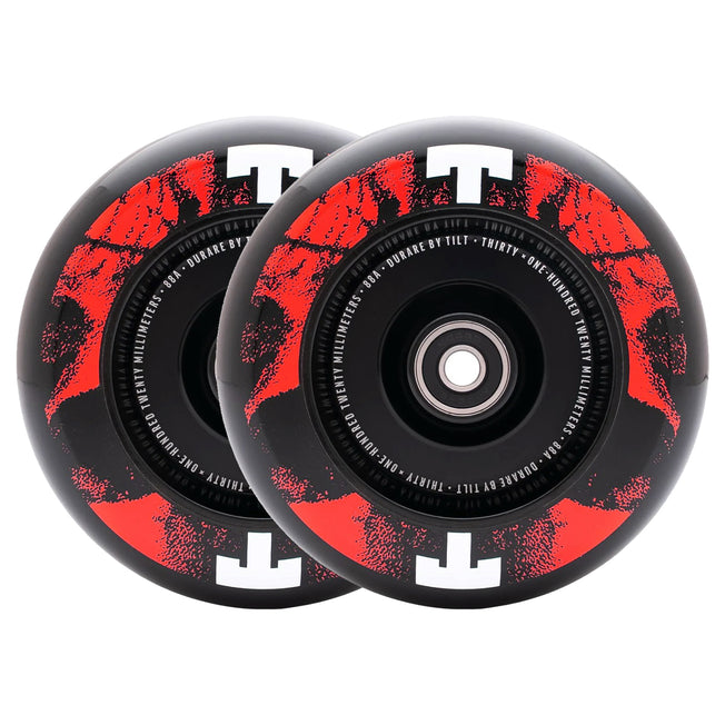 Tilt Durare Scooters Wheels - 110mm - Skulls Red - Pair