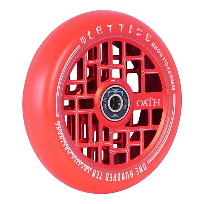 Oath Lattice Pro Scooter Wheels - 110mm - Red - Pair