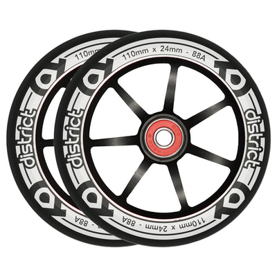 District Scooters S-Series Wheels - 110mm - Black / White - Pair