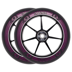 District Scooters W120 Wheel - Dual Width - 120mm - Black / Magenta