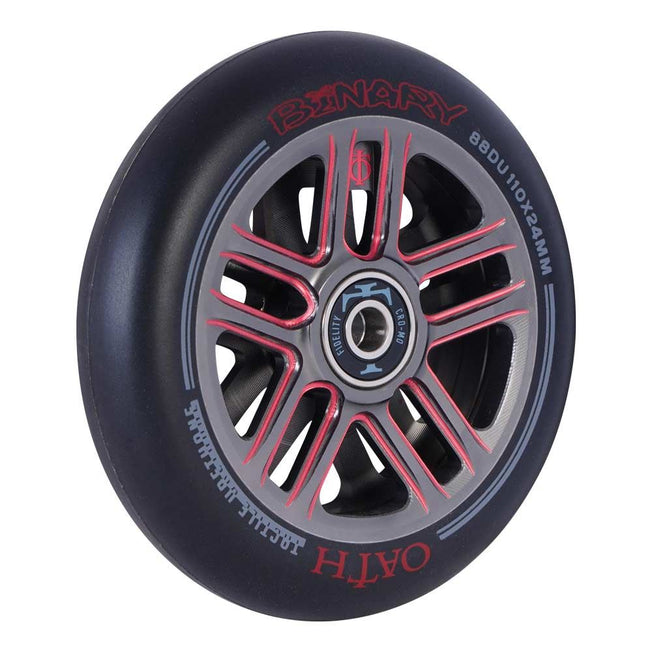 Oath Binary Wheels - 110mm - Titanium / Red - Pair