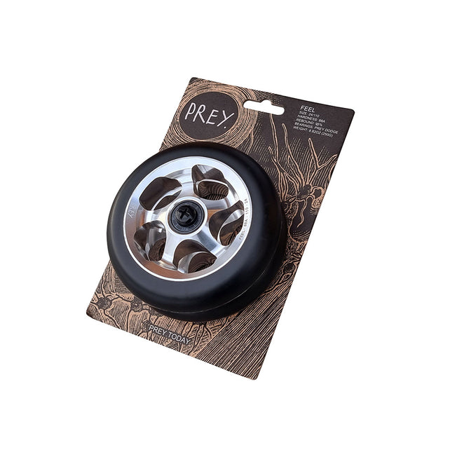 Prey Feel Scooter Wheels - 110mm - Silver/Black - Pair