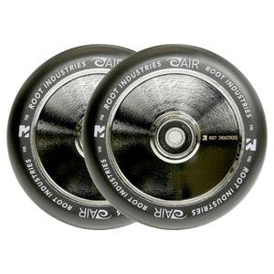 Root Air Scooter Wheels - 110mm - Black on Chrome - Pair
