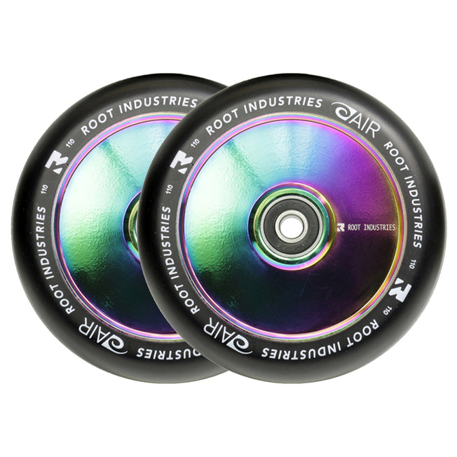 Root Air Scooter Wheels - 110mm - Black on Oil Slick - Pair