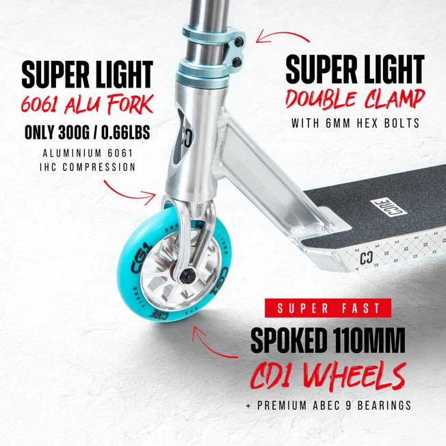 Core CG1 Complete Scooter - Raw / Teal / Black
