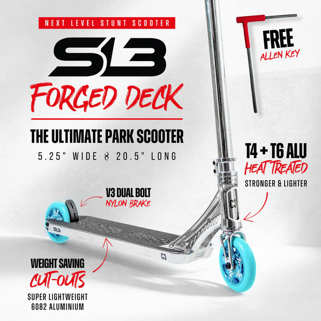 Core SL3 Complete Scooter - Chrome / Teal