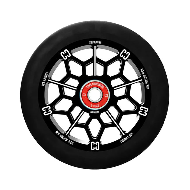 Core Hex Scooter Wheel - 110mm - Black / Black