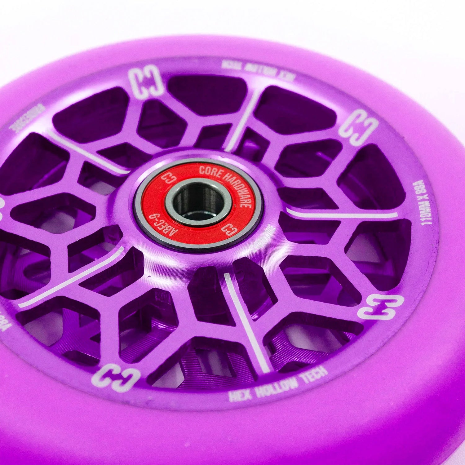 Purple Racing Wheels Core Hex Scooter Wheel - 110mm - Purple / Purple Wheels โ Dogg Scooters