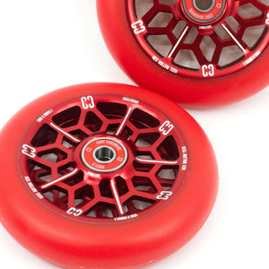 Core Hex Scooter Wheel - 110mm - Red / Red