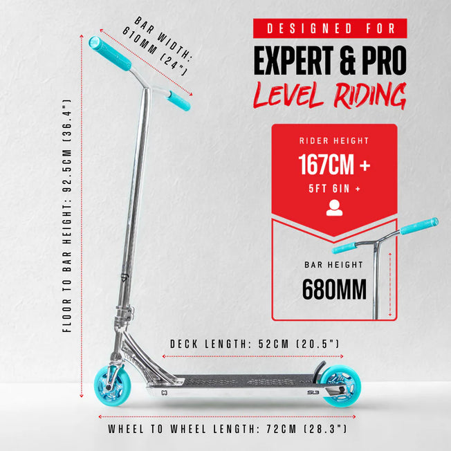 Core SL3 Complete Scooter - Chrome / Teal