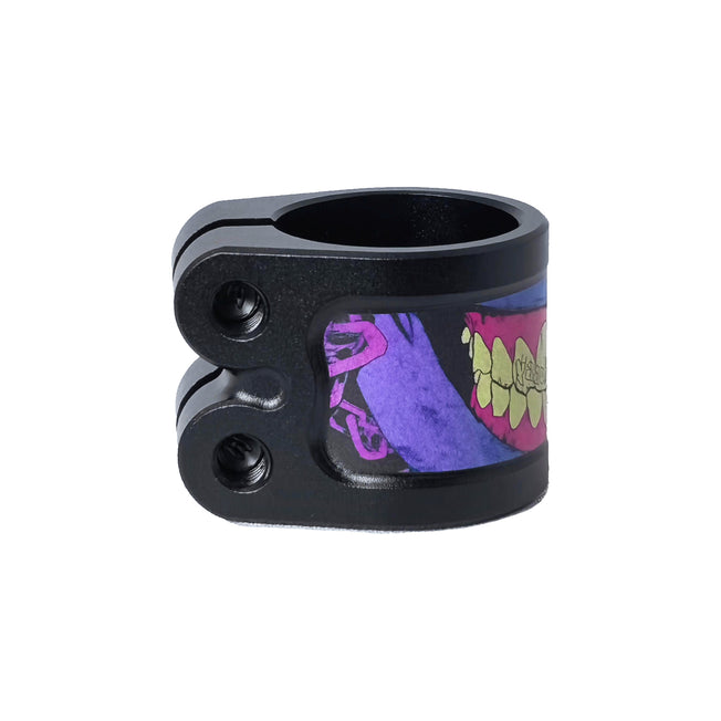 Chubby Gnasher Scooter Double Clamp - Black / Purple