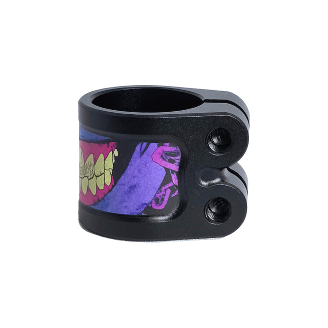 Chubby Gnasher Scooter Double Clamp - Black / Purple