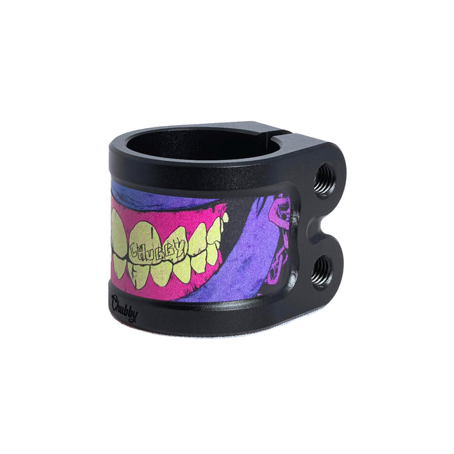 Chubby Gnasher Scooter Double Clamp - Black / Purple