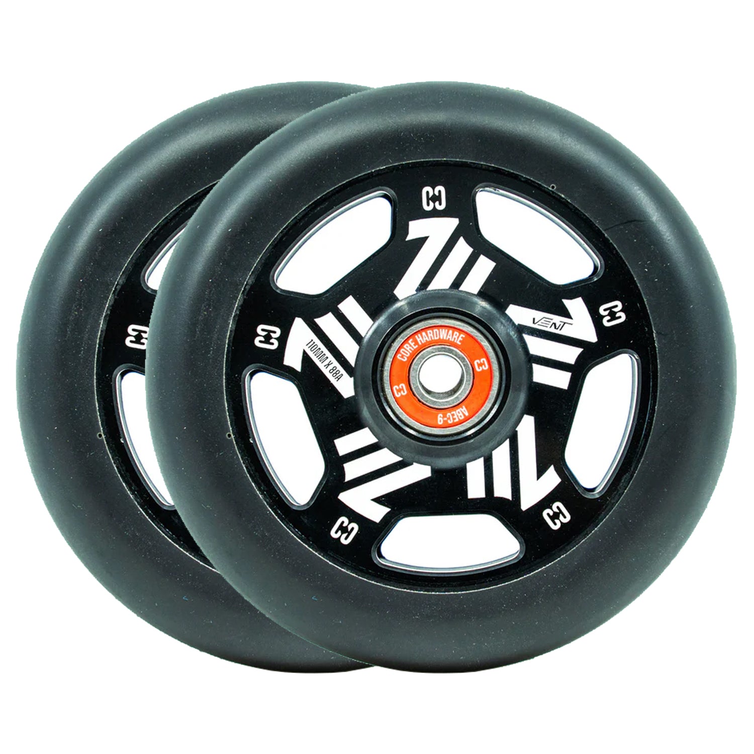 Core Vent Hollowcore Scooter Wheel - 110mm - Black | Dogg Scooters