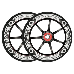 District Scooters S-Series Wheels - 110mm - Black / White - Pair