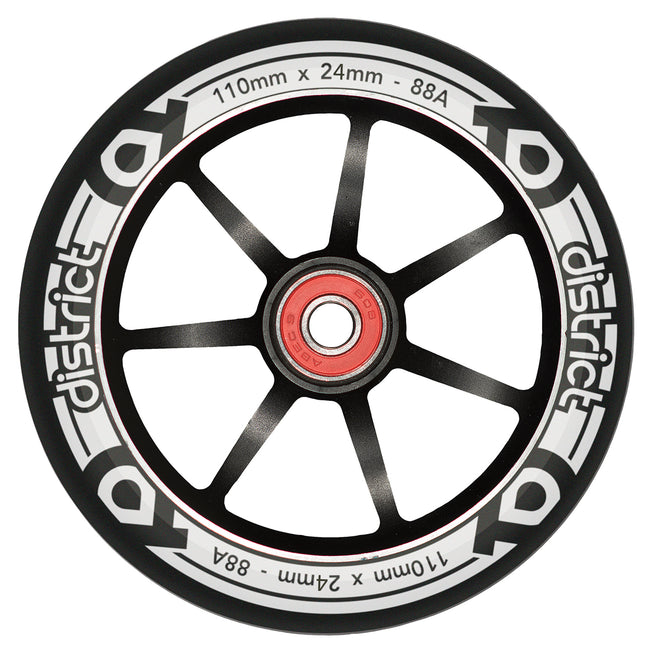 District Scooters S-Series Wheels - 110mm - Black / White - Pair