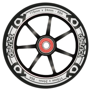 District Scooters S-Series Wheels - 110mm - Black / White - Pair
