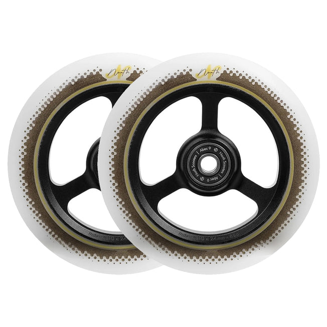 North Index G5 Scooter Wheels - 110mm - Black / White - Pair