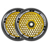 Thumbnail for Root Honeycore Scooter Wheels - 110mm - Black on Gold - Pair