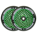 Root Honeycore Scooter Wheels - 110mm - Black on Green - Pair