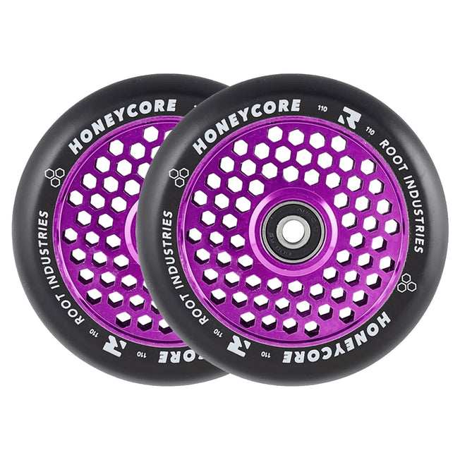 Root Honeycore Scooter Wheels - 110mm - Black on Purple - Pair
