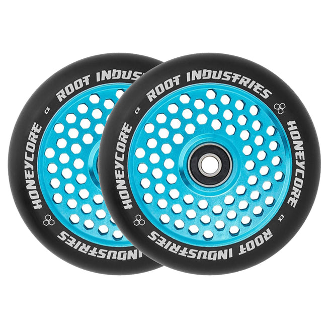 Root Honeycore Scooter Wheels - 110mm - Black on Blue - Pair