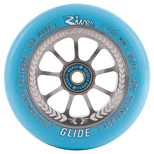 River Glide Juzzy Carter Signature Pro Scooter Wheels - 110mm - Serenity on Silver - Pair