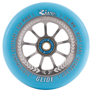 River Glide Juzzy Carter Signature Pro Scooter Wheels - 110mm - Serenity on Silver - Pair