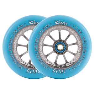 River Glide Signature Wheels - Juzzy Carter - 110mm - Serenity on Silver - Pair
