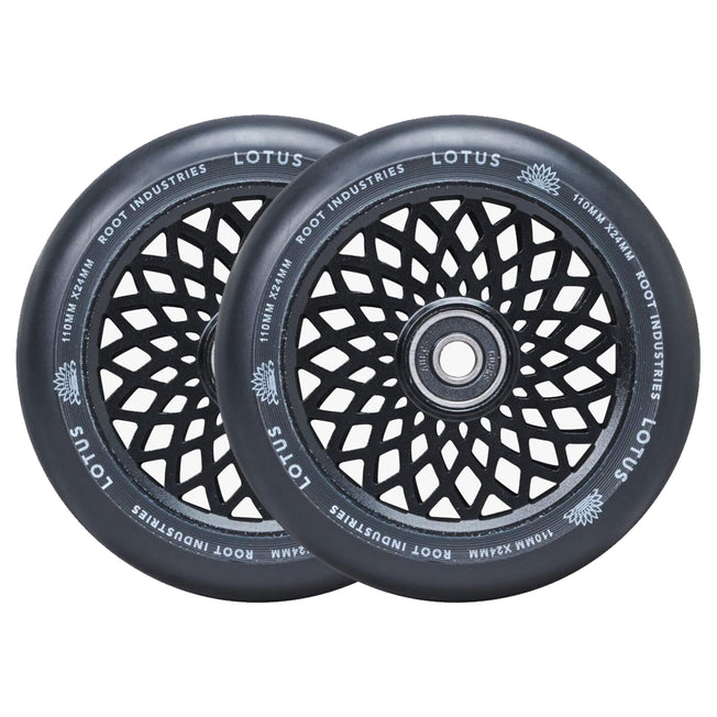 Root Lotus Scooter Wheels - 110mm - Black on Black - Pair