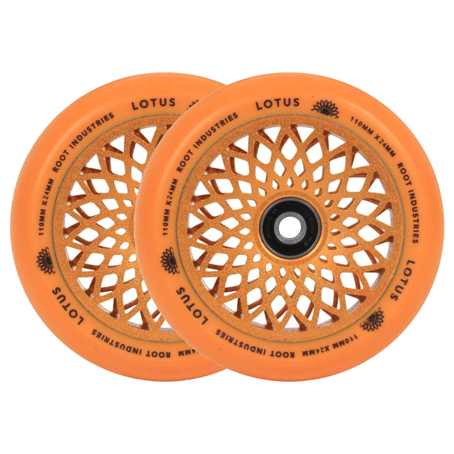 Root Lotus Scooter Wheels - 110mm - Orange - Pair