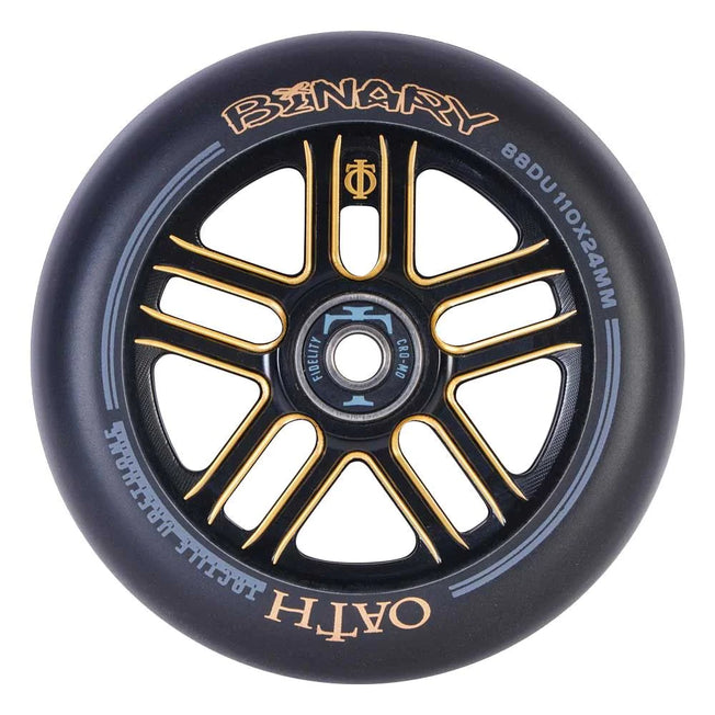 Oath Binary Pro Scooter Wheels - 110mm - Black / Orange - Pair