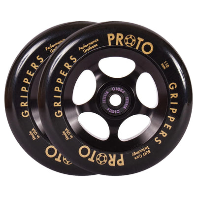 Proto Gripper Spoked Wheels - 110mm - Black on Black - Pair