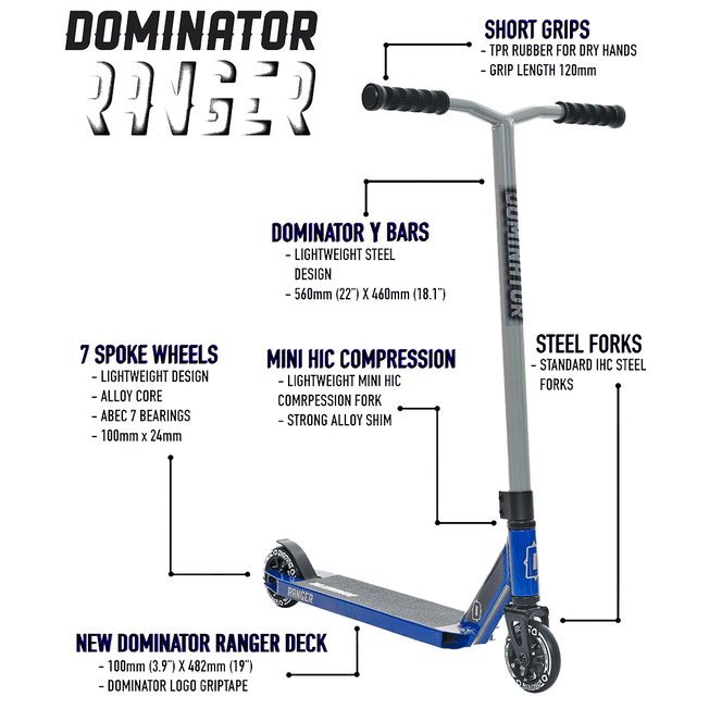 Dominator Ranger Complete Scooter - Blue / Grey