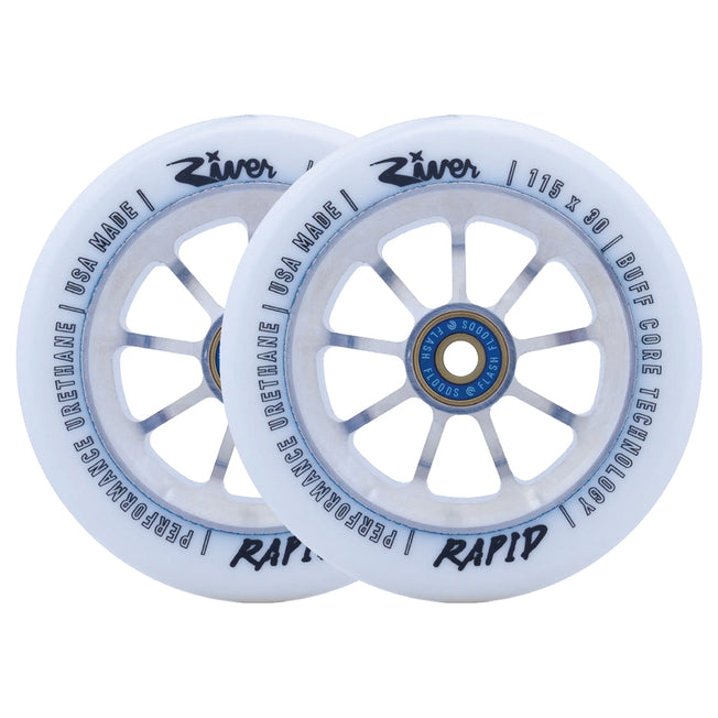 River Rapids Scooter Wheels - 115mm - Blizzard - Pair