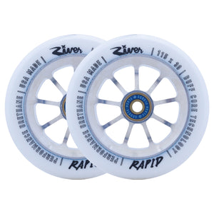 River Rapids Scooter Wheels - 115mm - Blizzard - Pair
