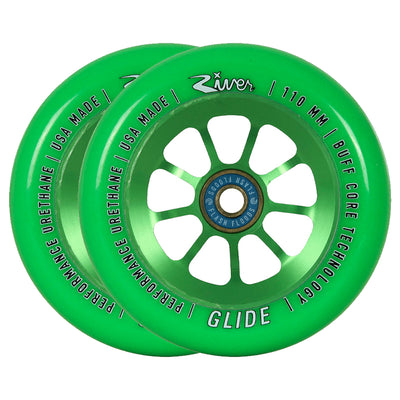 River Glide Scooter Wheels - 110mm - Emerald - Pair