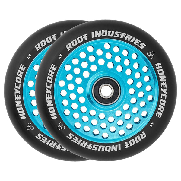 Root Honeycore Scooter Wheels - 110mm - Black on Blue - Pair