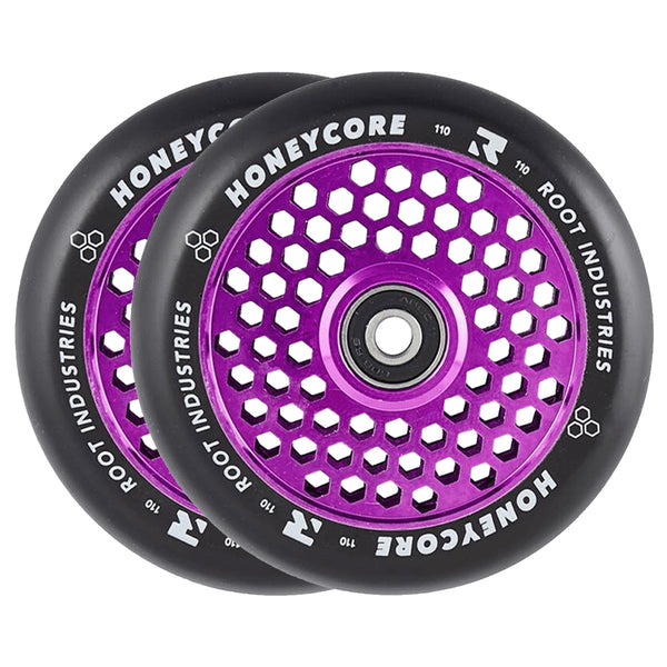 Root Honeycore Scooter Wheels - 110mm - Black on Purple - Pair