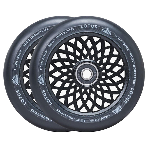 Root Lotus Scooter Wheels - 110mm - Black on Black - Pair