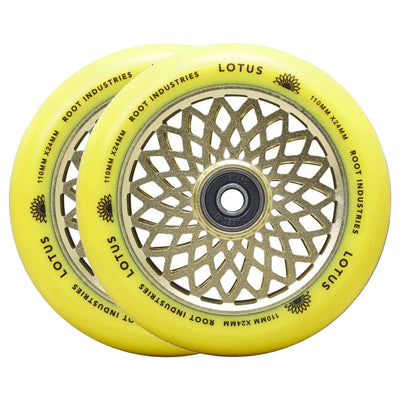 Root Lotus Scooter Wheels - 110mm - Yellow - Pair