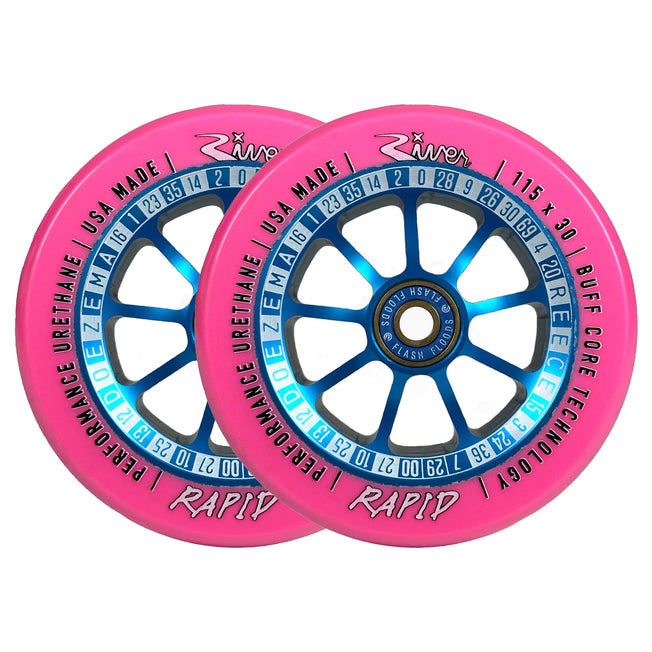 River Rapids Scooter Wheels - 115mm - Roulette - Pair