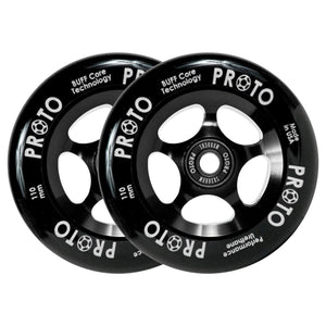Proto Slider Spoked Wheels - 110mm - Black on Black - Pair