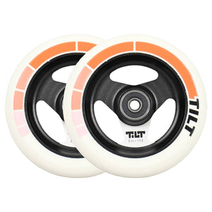 Tilt Stage Scooter Wheels - 110mm - Orange Stripe - Pair
