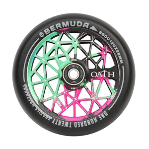 Oath Bermuda Pro Scooter Wheels - 110mm - Black / Green / Pink - Pair