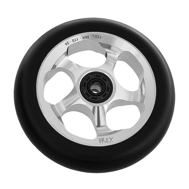 Prey Feel Scooter Wheels - 110mm - Silver/Black - Pair