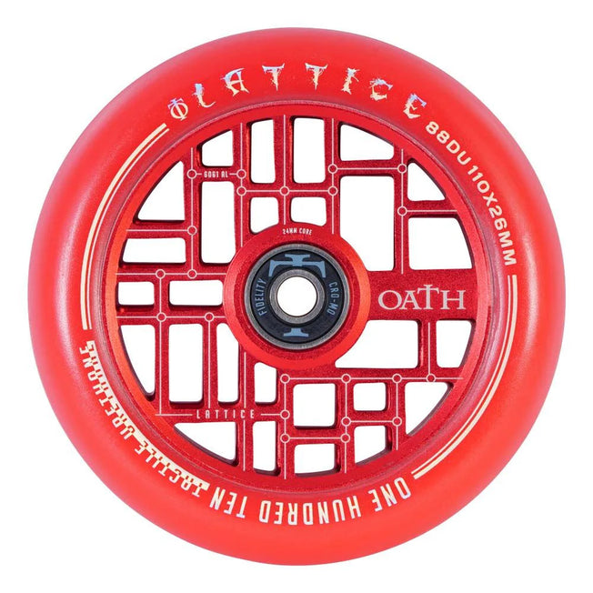 Oath Lattice Pro Scooter Wheels - 110mm - Red - Pair